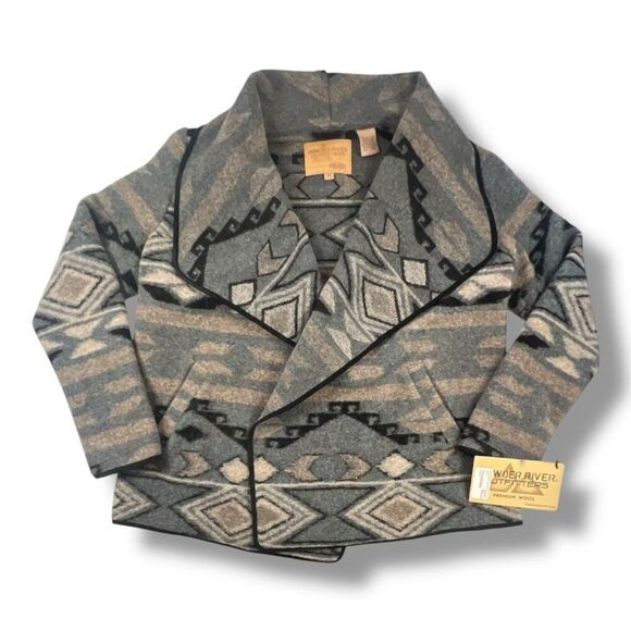 Powder River Outfitters Wool Blend Wester Aztec Jacket Size Large - Picture 1 of 6